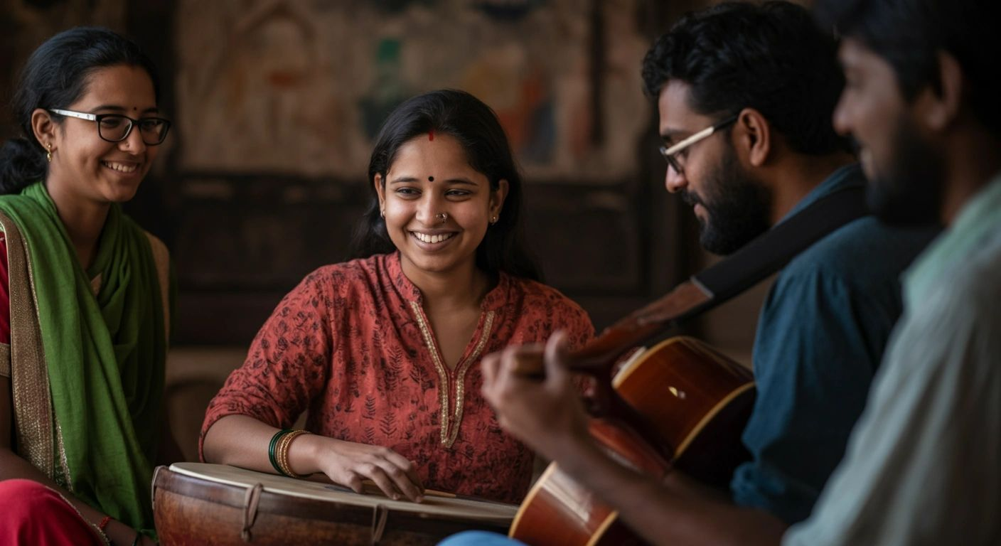 A small group music session